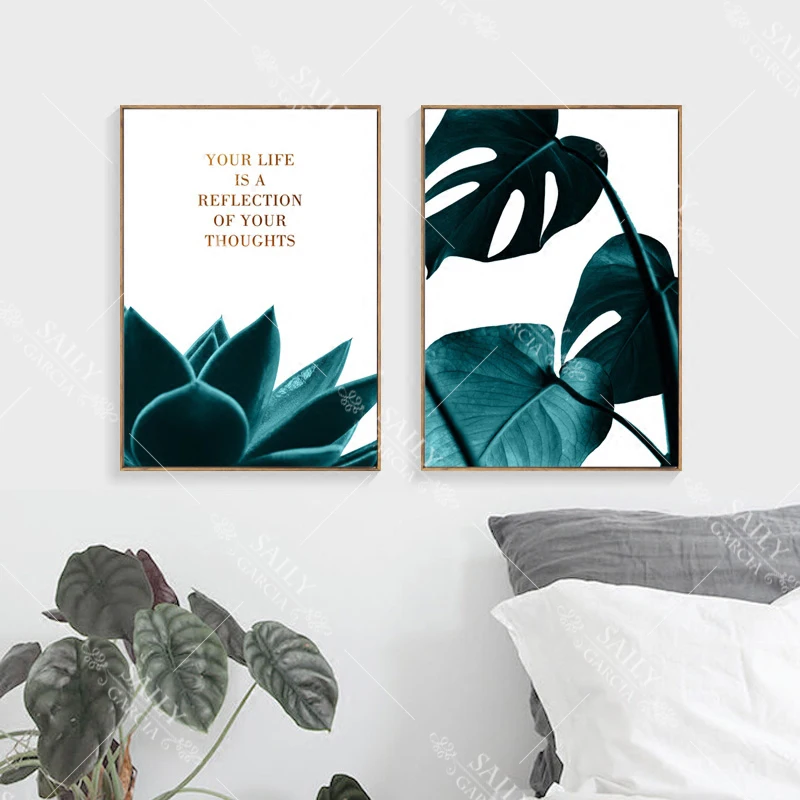 Декор для дома в скандинавском стиле плакат с зелеными растениями ананасами