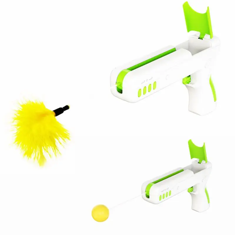 

Funny Interactive Cat Toy With Feather&Ball Original Cat Catapult Gun for Kittens Puppies Small Pet Toys Interactive Products