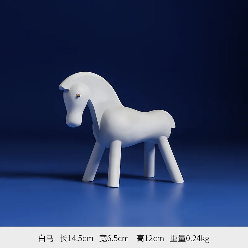 Simple Creative Black and White Pony Ornaments Modern Home Living Room Tv Cabinet Animal Furnishings | Дом и сад