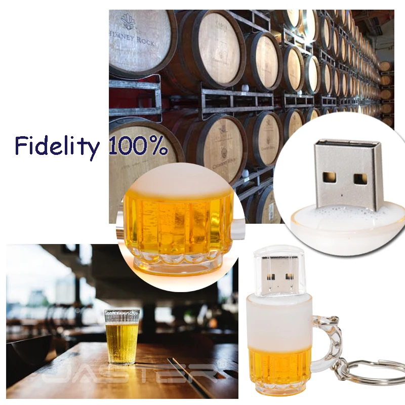 SHANDIAN Beer Keyshain USB флеш накопитель 32 ГБ 16 8 4 2 0 карта памяти U Stick|USB флэш-накопители| |