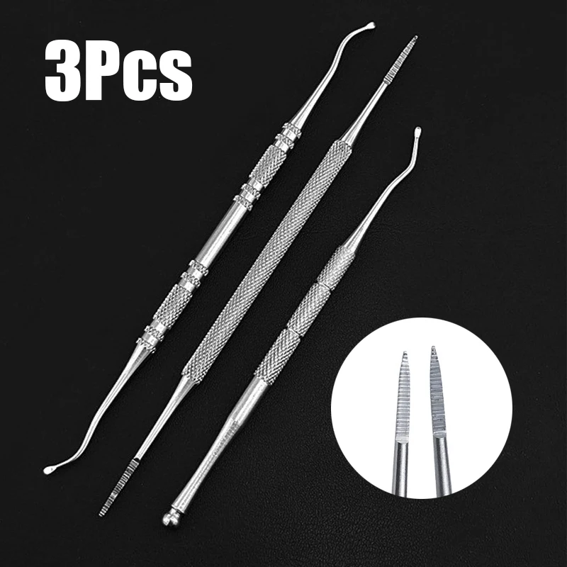 

3PCS Double Ended Ingrown Toe Correction Files Stainless Steel Toe Nail Care Manicure Pedicure Toenails Clean Foot Tools