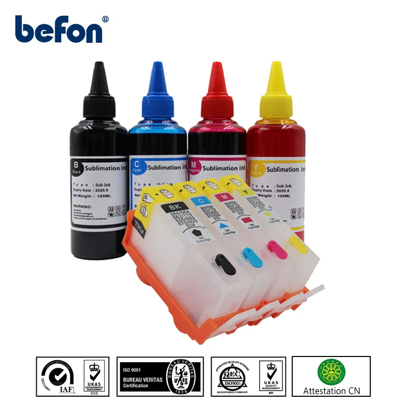 befon Refillable 655 Ink Cartridge Replacement for HP 655 HP655 for deskjet 3525 5525 4615 4625 4525 6520 6525 6625 Printer