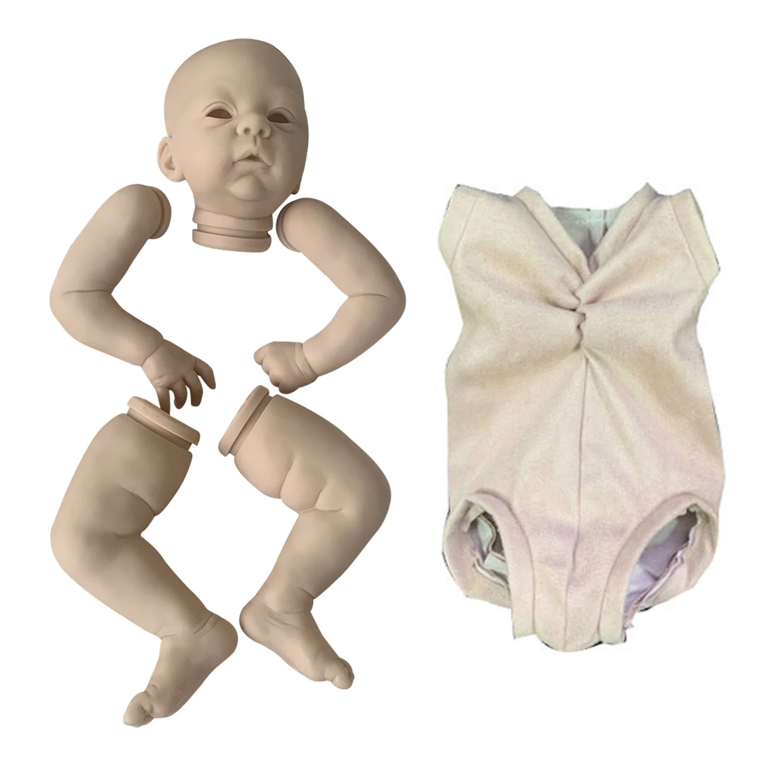 

21inch Real Touch Home Reborn Doll Kit Soft Vinyl Realistic Funny DIY Toy Full Body Lifelike Non Toxic Birthday Gift With Eyes