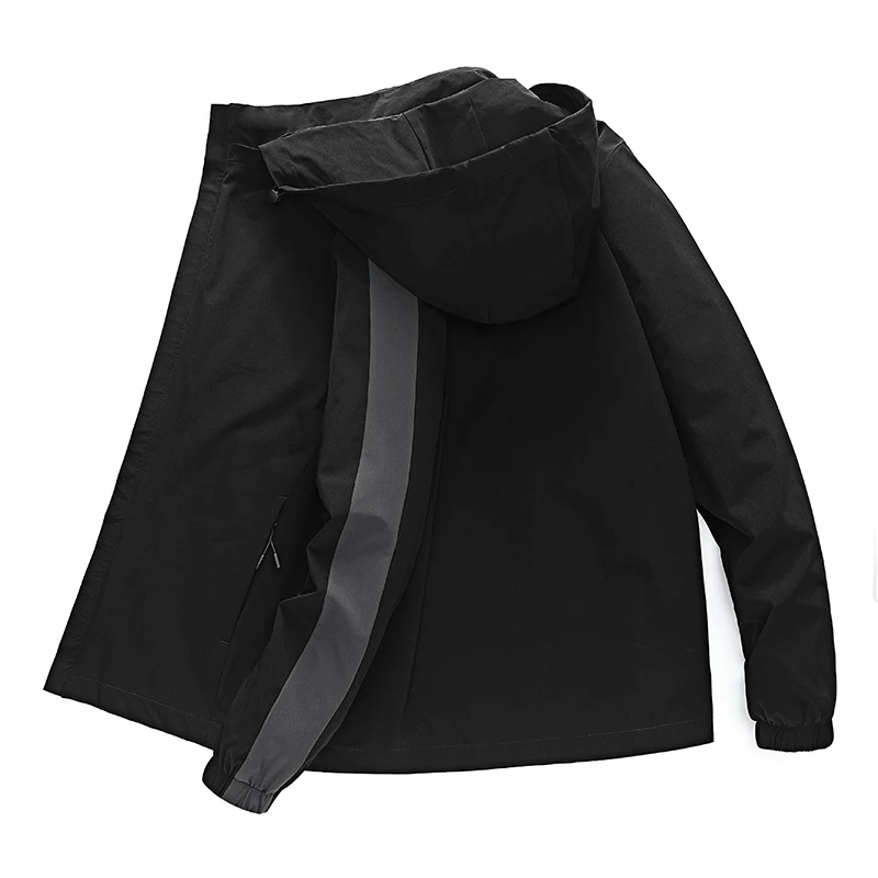 

Jackets 2021 New Hooded Jacket For Mens Style Clothing Korea Fashion Clothes Oversized Coat Plus Size 7XL Patchwork Long Sleeve