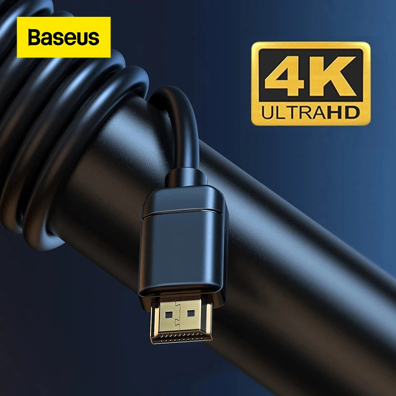 

2023 Baseus 4K to 4K HD Cable1080P 3D Gold Plated Cable HDMI-compatible for HDTV XBOX PS4 Computer Wire HDMI-compatible 2.0