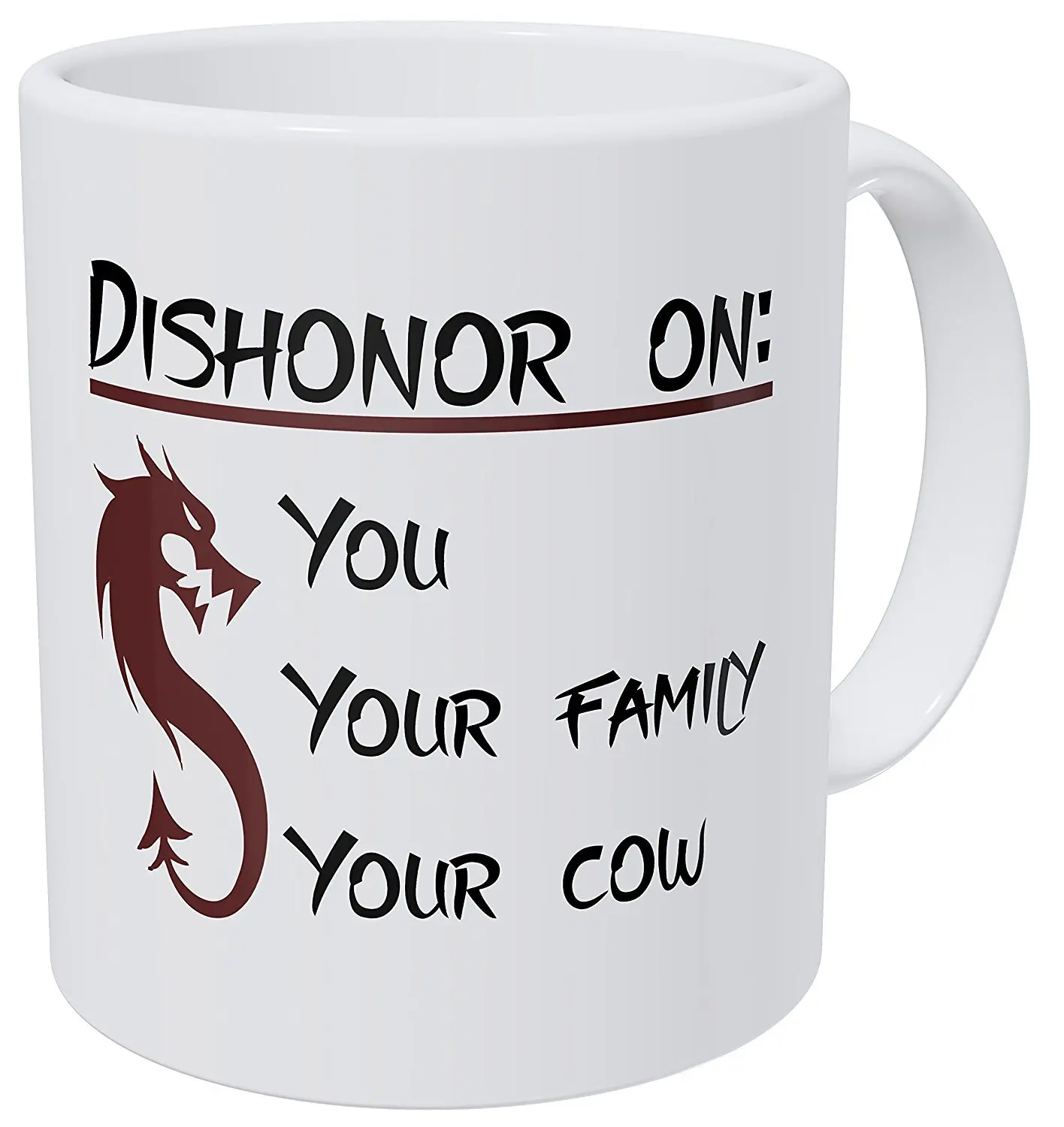 White Mug Custom Funny Dishonor On You Your Family Cow Coffee Cup 11 Ounce | Дом и сад