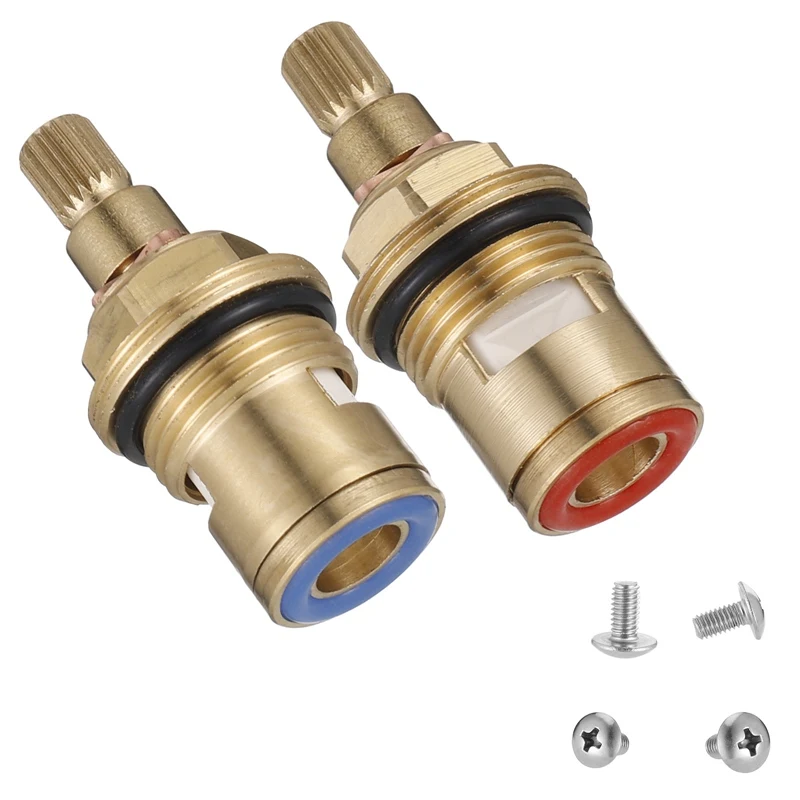 

2PCS Replacement Brass Ceramic Disc Tap Valve Quarter Turn Cartridges Gland Insert Bathroom Faucet Accessory