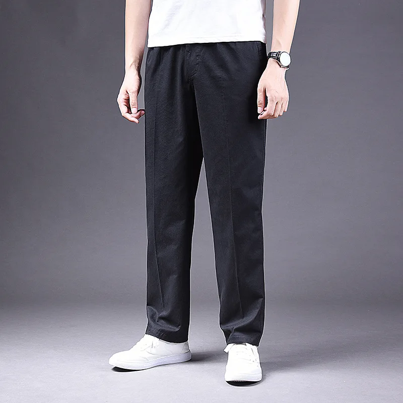 

Spring and autumn men's casual trousers straight loose large size tooling trousers cotton washed pants men