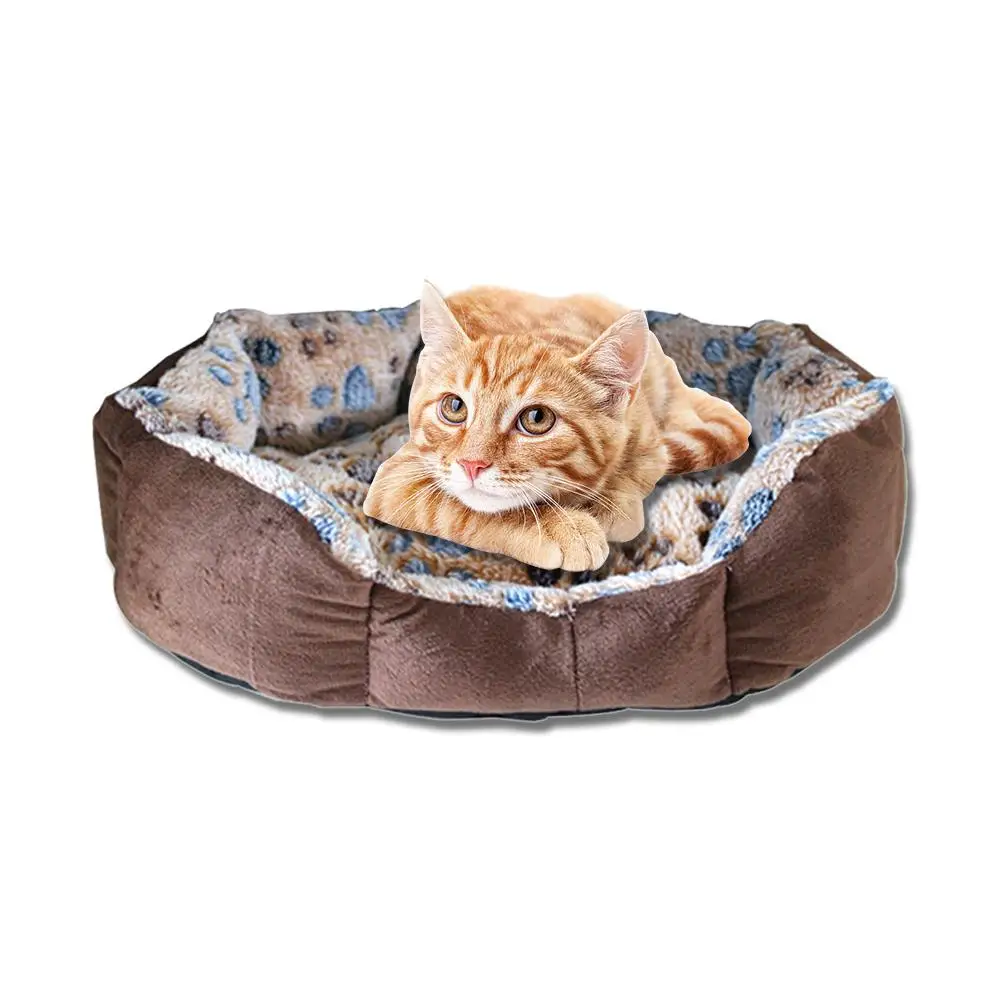 

Pet Dog Bed Warm Winter Plaid Non-slip Bottom Kennel Cat Nest With Removable Cushion Sleeping House for Puppy Small Dogs #W0