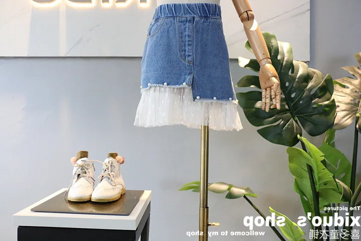 2020 Новое поступление Весенняя Модная Джинсовая юбка для девочек детская