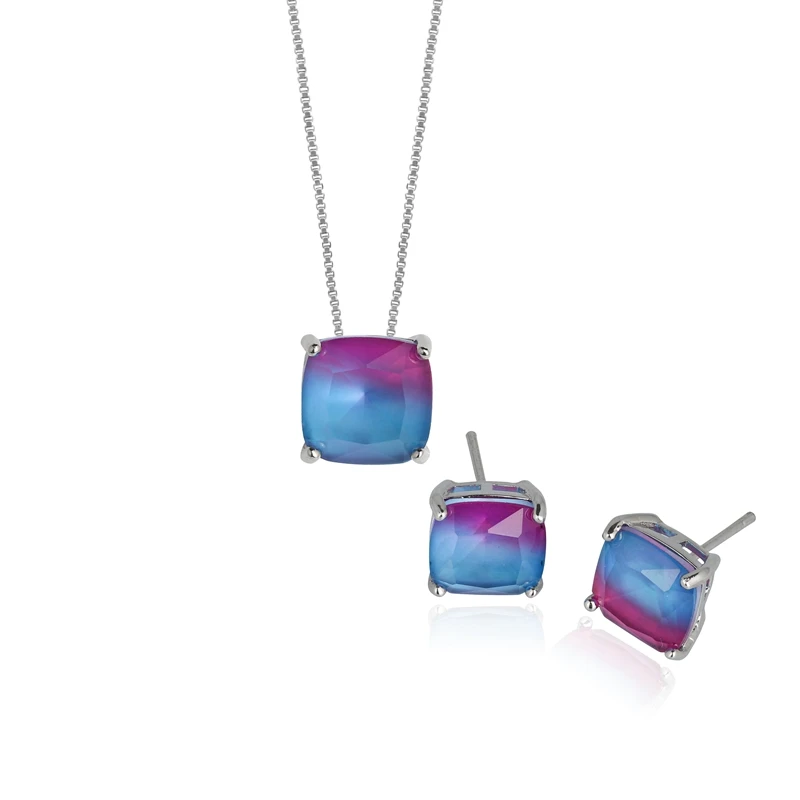 Набор украшений Newranos в виде арбуза турмалина ожерелье с квадратным кулоном