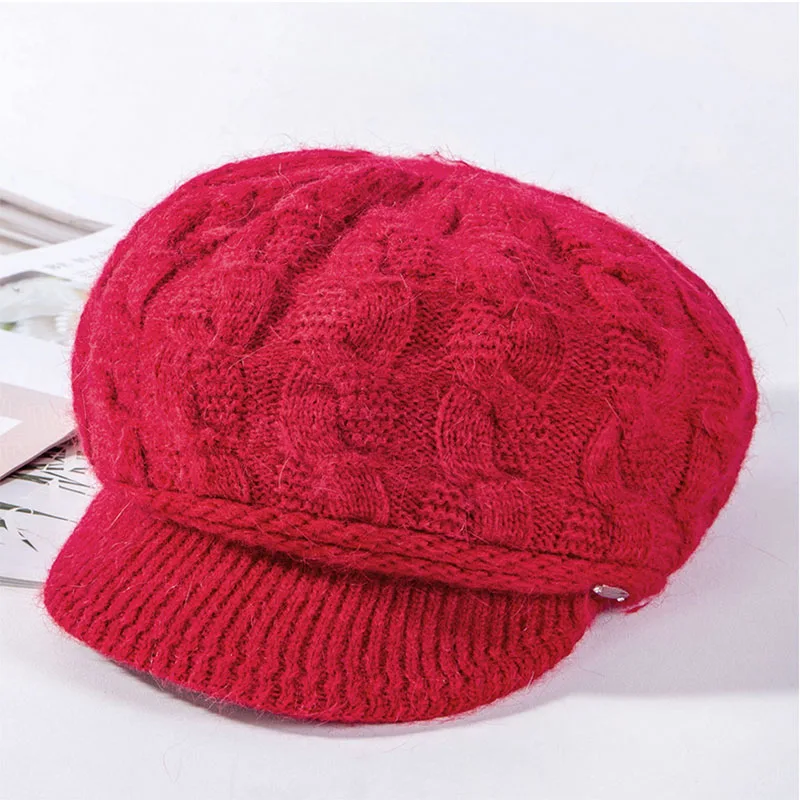 Осенне зимняя шапка женская Толстая теплая из кроличьего меха Женская флисовая