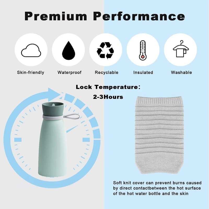 680Ml Silicone Hand Warm Hot Water Bottle With Knit Cover Microwave Heating Portable Feet Bags | Бытовая техника