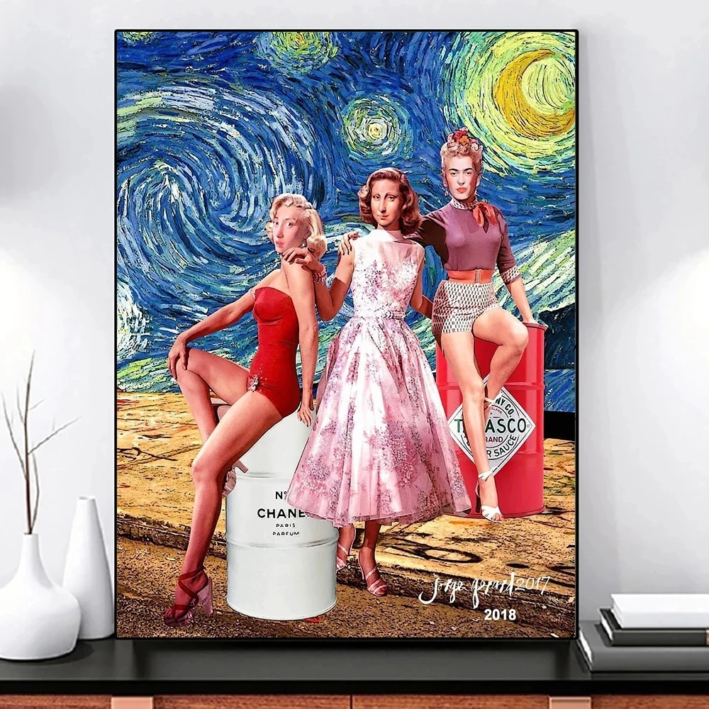 

Graffiti Pop Art Van Gogh Starry Sky Monroe Canvas Painting Wall Picture Posters Prints Modular Home Decor Living Room Artwork