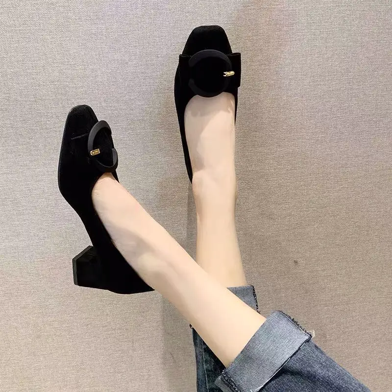 Китайская Брендовая женская обувь Новая Осенняя Тонкие туфли с закрытым носком