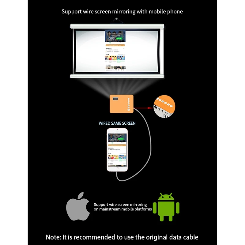 

UC28D Mini Projector Video Projector Home Theater Cinema Children LCD Projector Media Player for Smart Phones