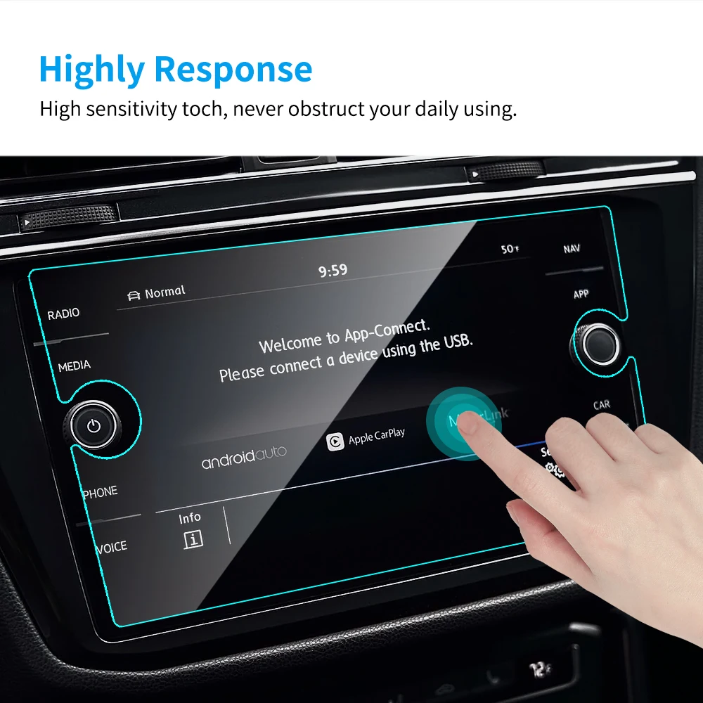 8 inch car lcd touch screen protector 9h tempered glass protective film for volkswagen golf 7 gtigtegtdgolf variant discovery free global shipping