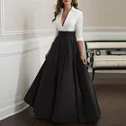 Женская атласная юбка макси, черная длинная трапециевидная юбка до пола, деловая юбка для офиса, винтажная юбка, размера плюс