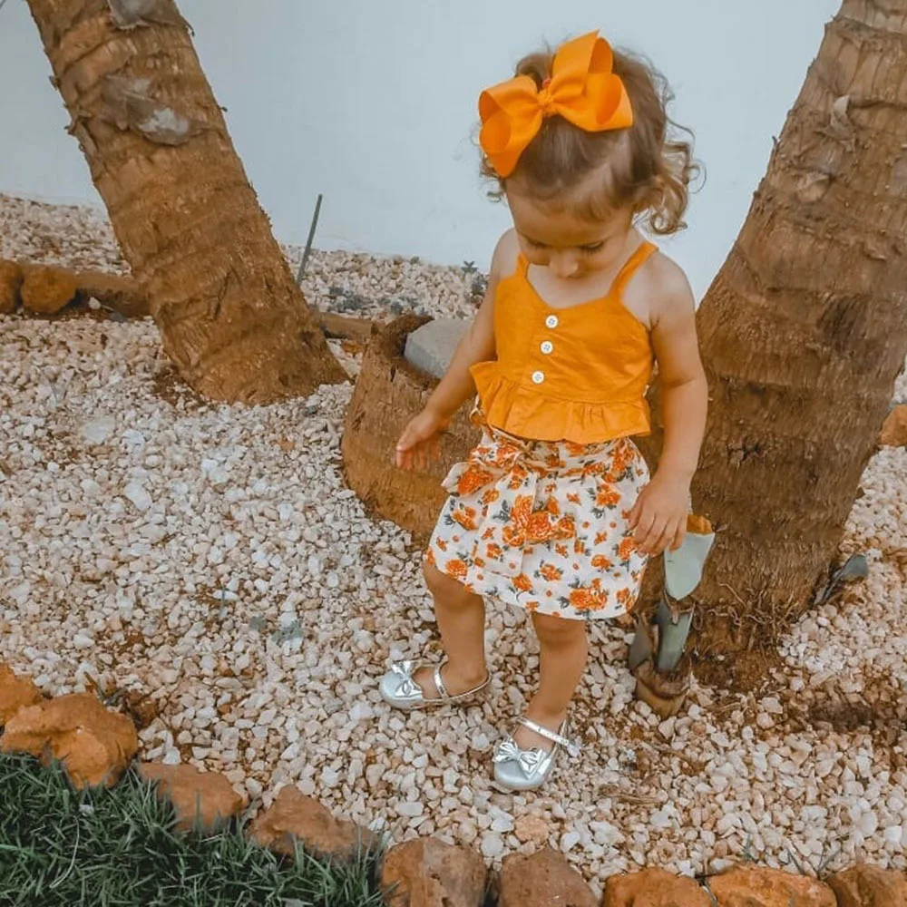 2 шт./компл. для маленьких девочек с цветочным рисунком в стиле Бохо летний костюм