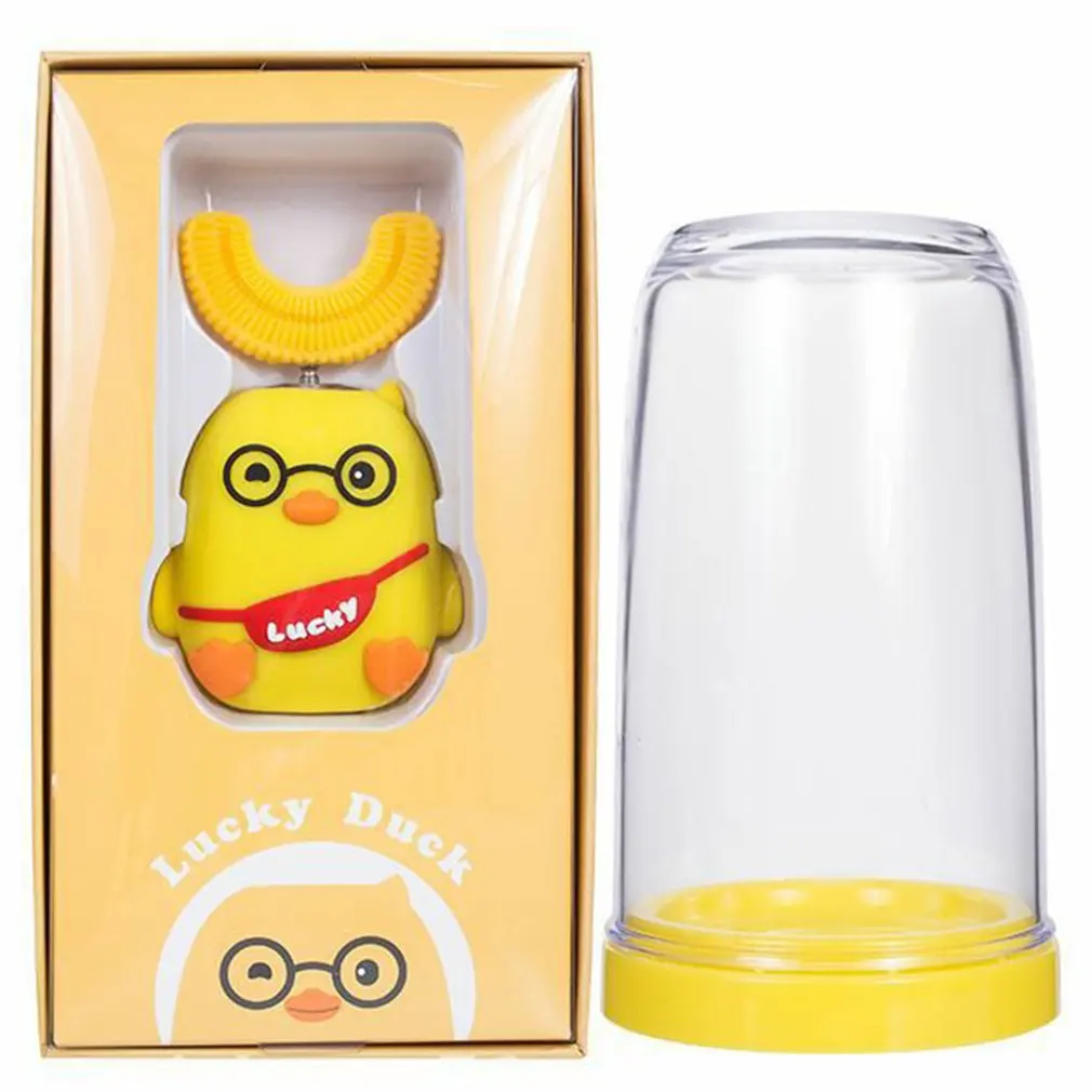 

Детская звуковая электрическая зубная щетка с мультяшным рисунком Мягкая силиконовая щетка полностью автоматическая Детская электрическ...