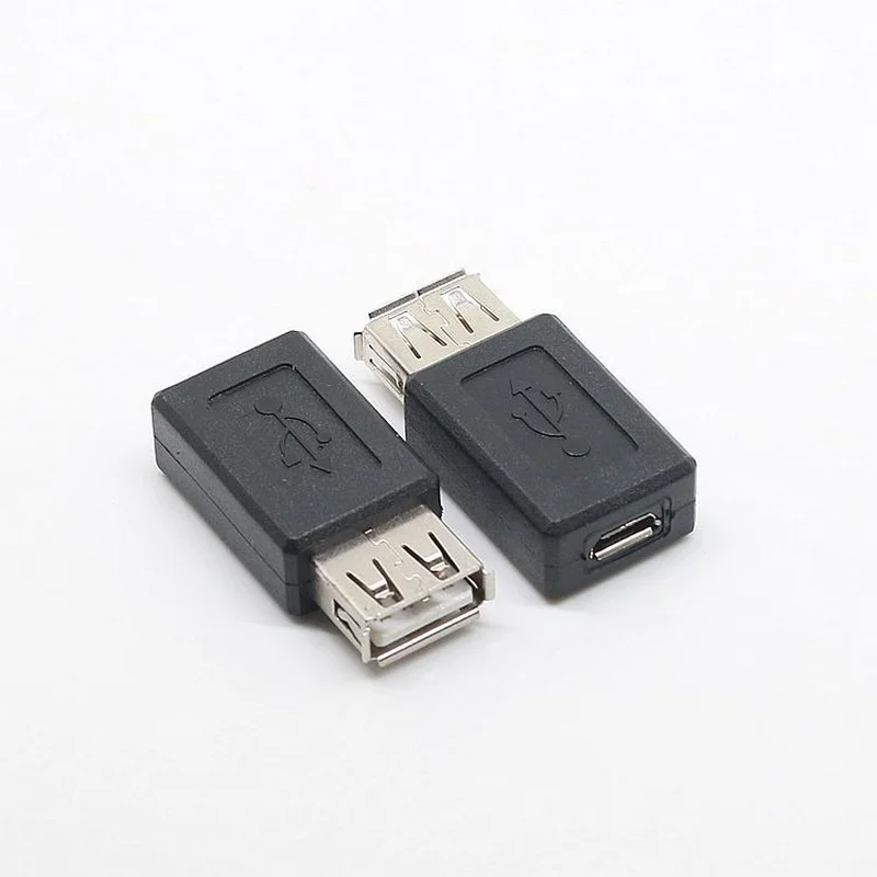 

2018 New Black USB 2.0 Type A Female to Micro USB B Female Adapter Plug Converter usb 2.0 to Micro usb connector wholesale