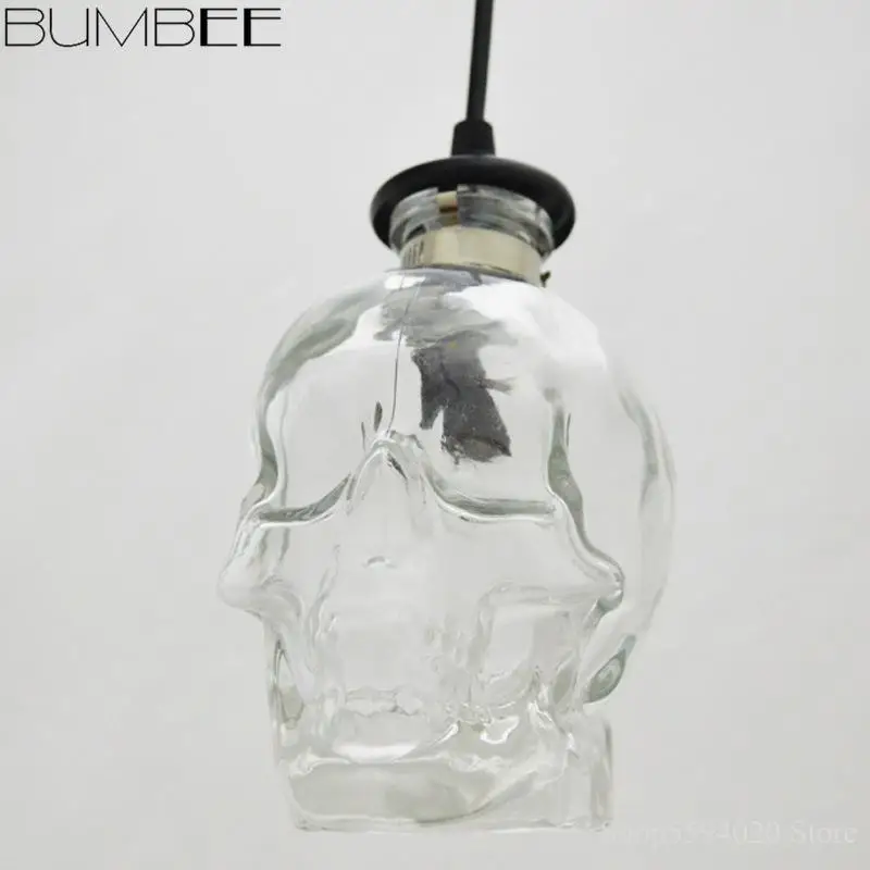 Ретро люстра в форме скелета стиле лофт лампа для бара винной бутылки подвесной