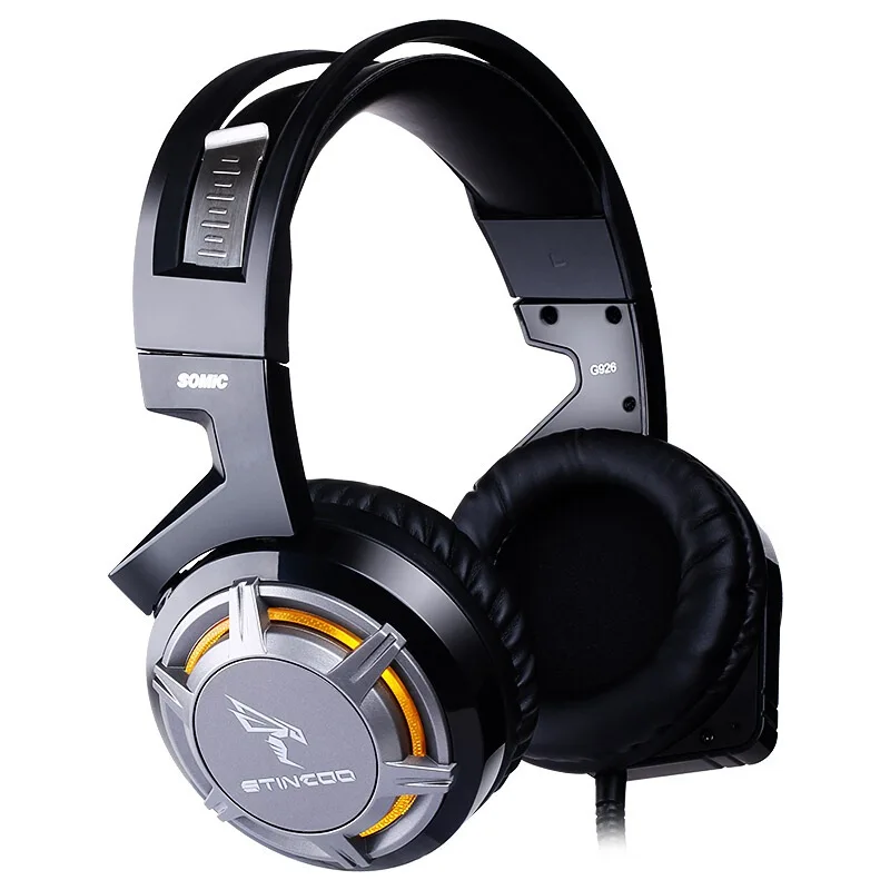 SOMIC G926 USB игровая гарнитура светодиодный свет 7,1 объемный звук Игровые наушники с микрофоном для ПК/PS4 игры