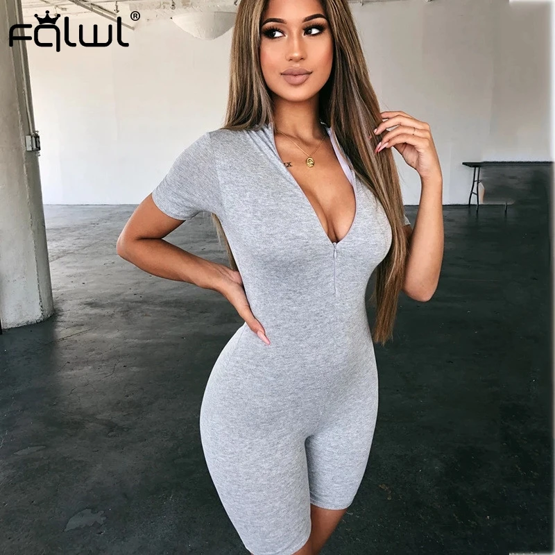 Женский Облегающий комбинезон с коротким рукавом FQLWL облегающий Летний шортами |