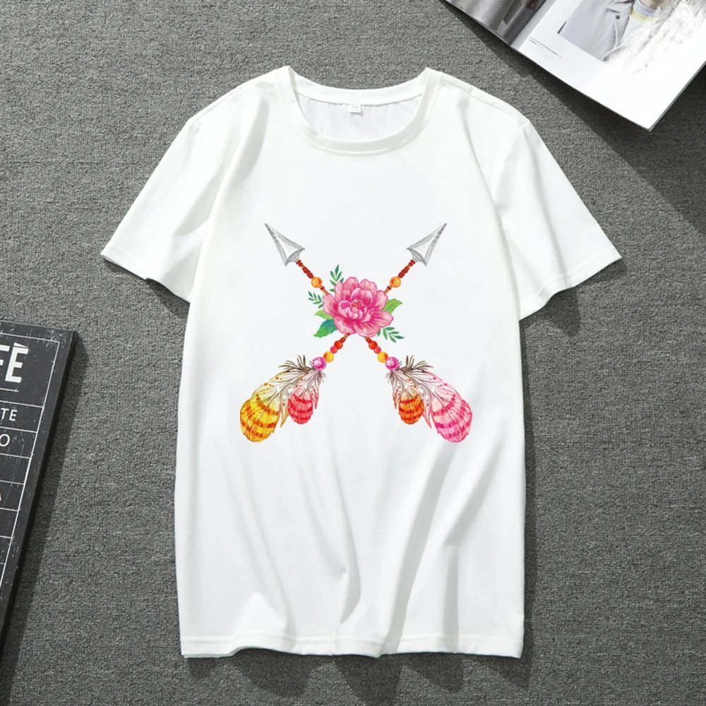 

Unisex T-shirt O-neck White Print Girl Young Student Casual Tops Men and Women Commuting All-match Breathable T-shirt