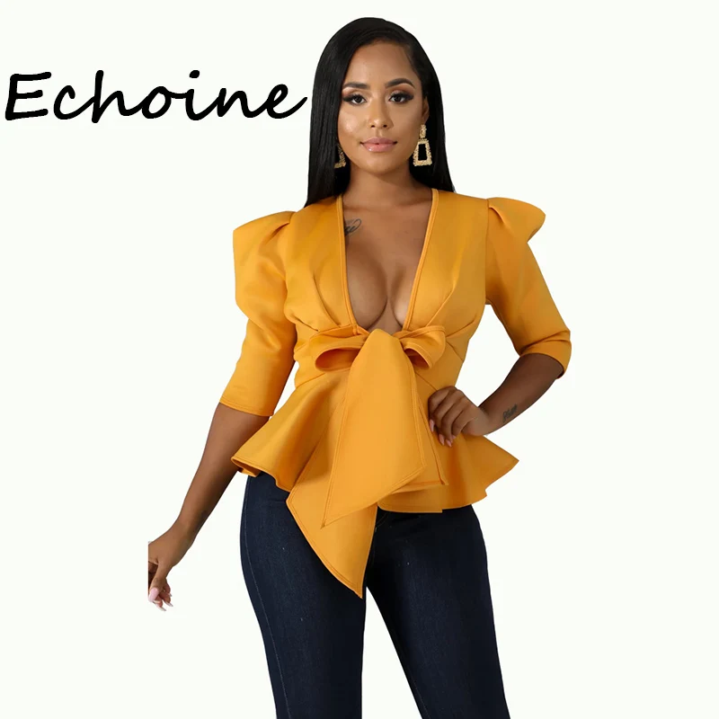 Женский блейзер с рюшами однотонная куртка v образным воротником осенняя одежда