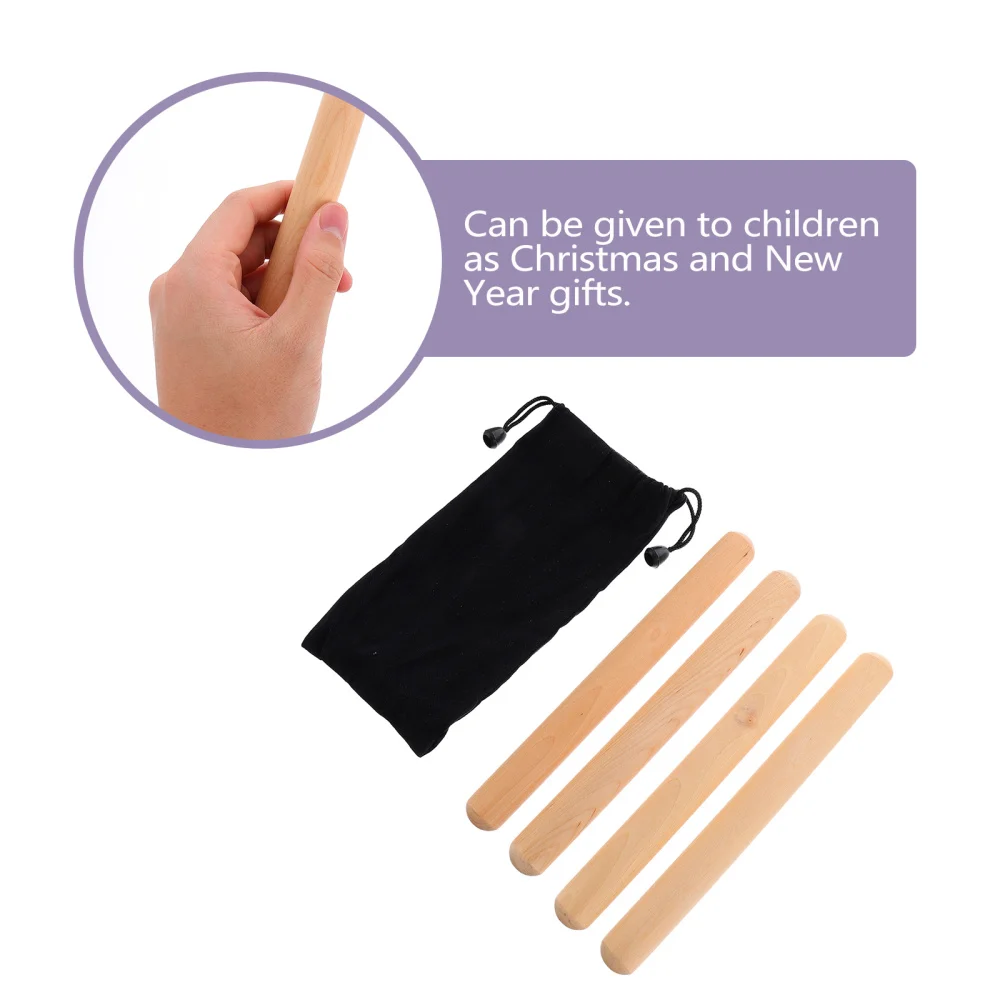 

2 Pairs Lummi Stick Wooden Musical Percussion Instrument with Bag for Kids