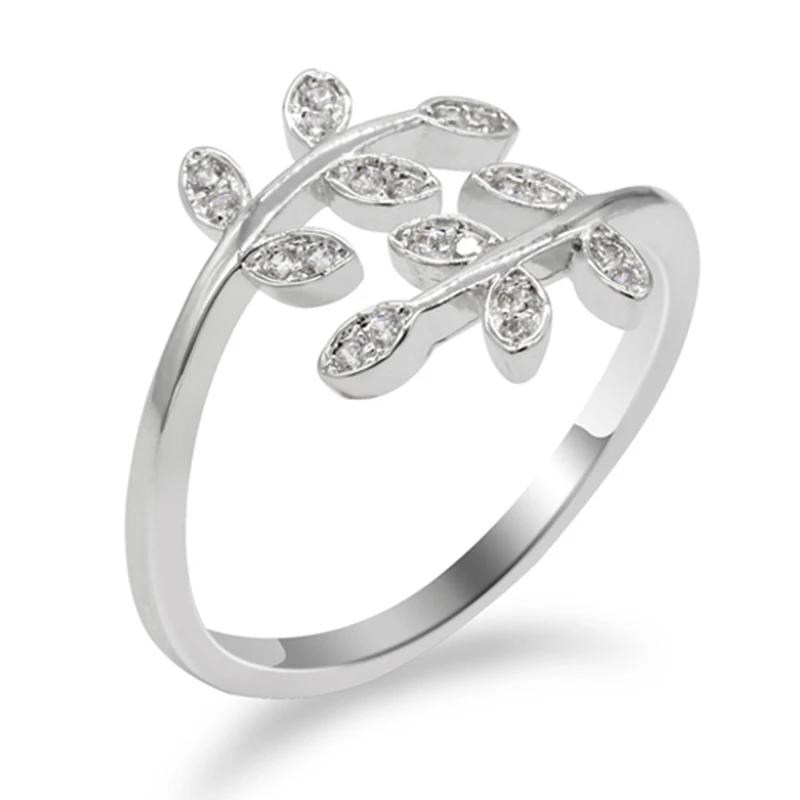 Женское регулируемое кольцо с листьями Открытое в простом стиле Подарочная