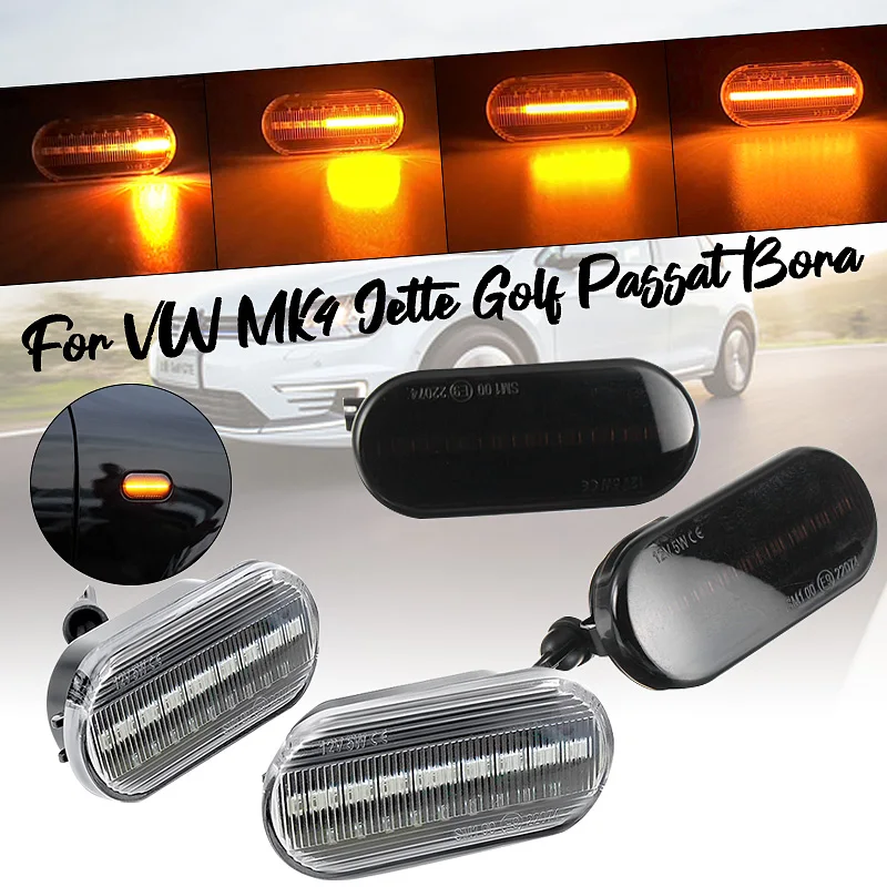2 шт. светодиодный динамический боковой указатель поворота для VW Bora Golf 3 4 Passat 3BG Polo