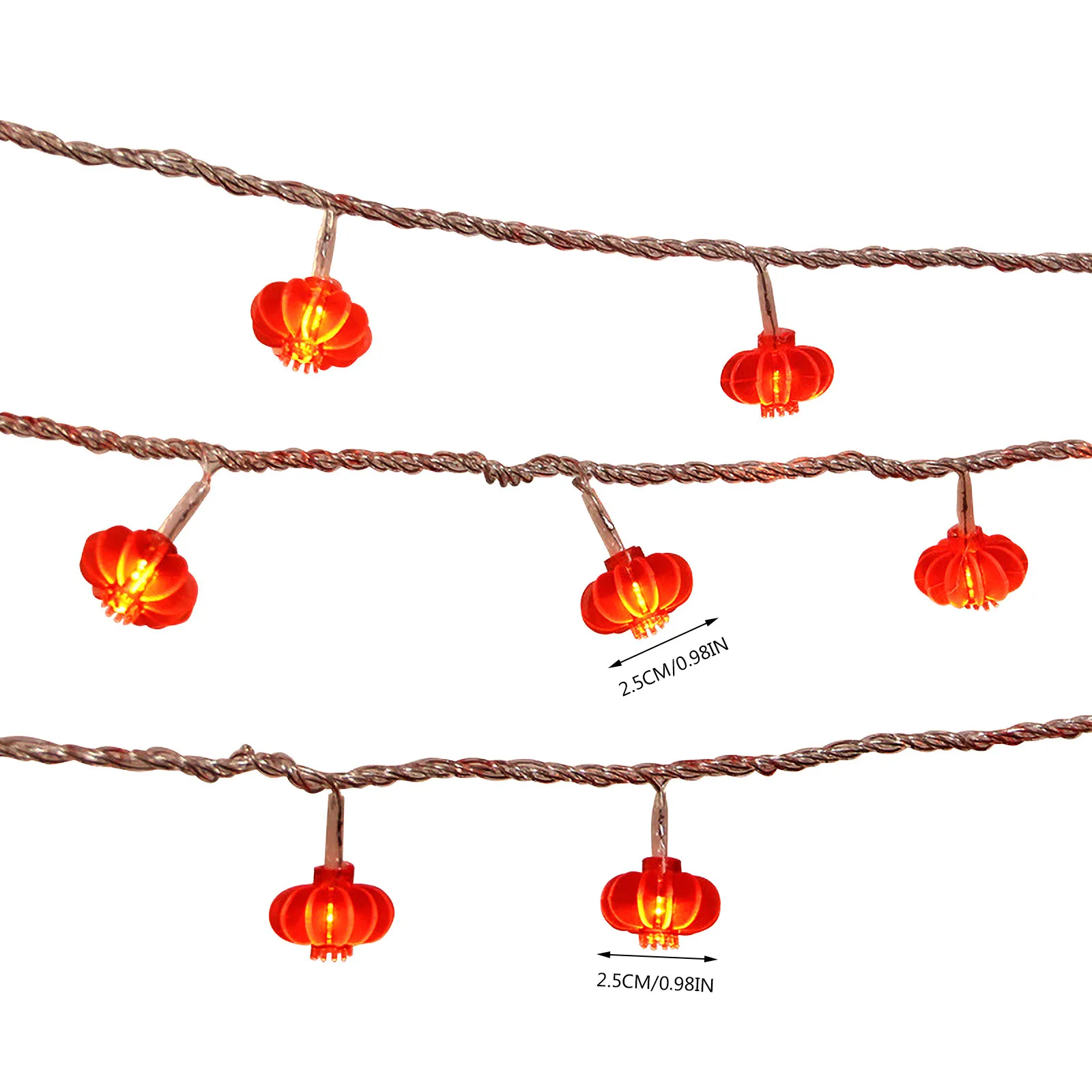 

Traditional Red Lantern Led String Light Christmas Battery Operated Party Supplies Chinese New Year Decoration 10m 80leds#dg4