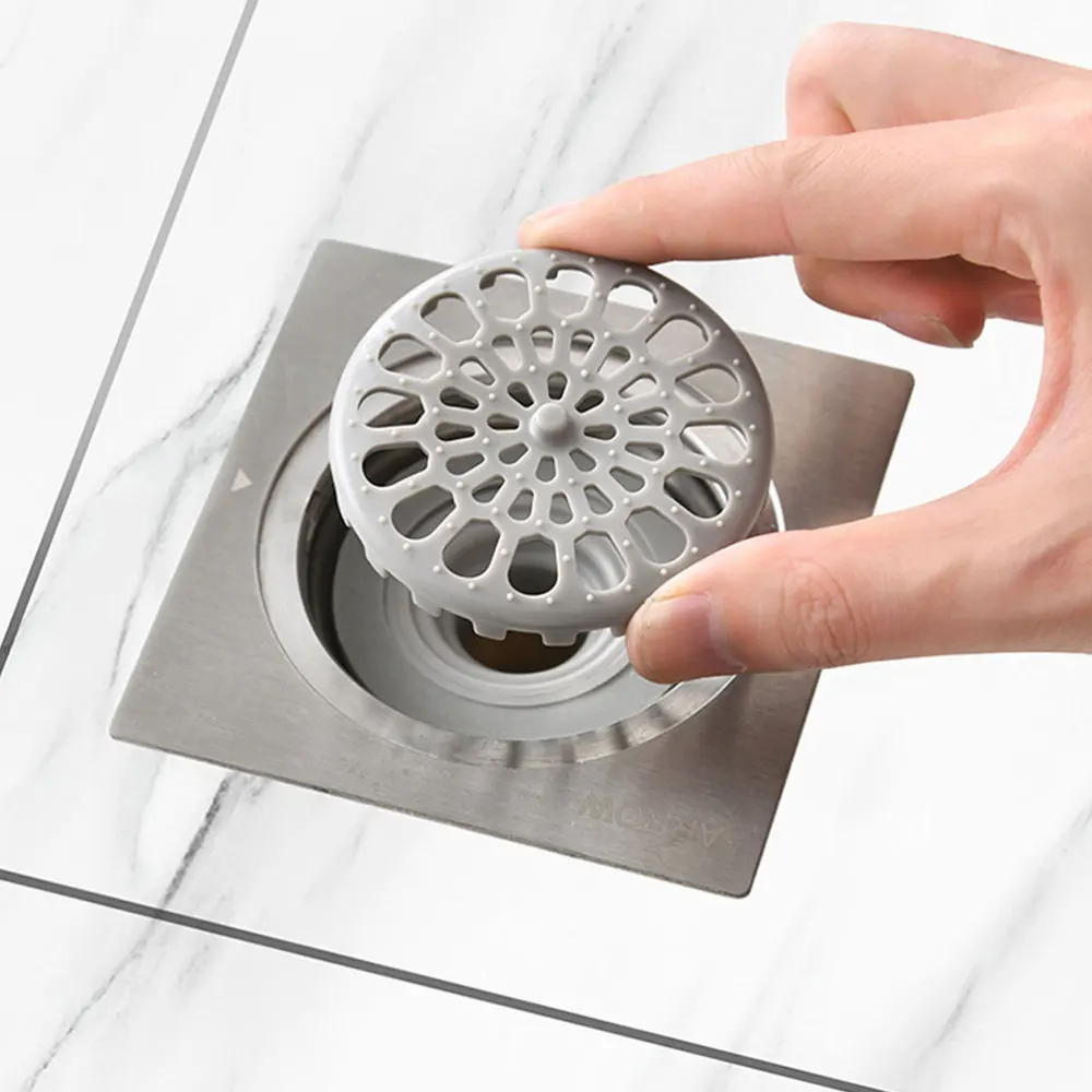 

2pcs Floor Drain Deodorization Floor Drain Bathroom Floor Drain Strainer (Grey)