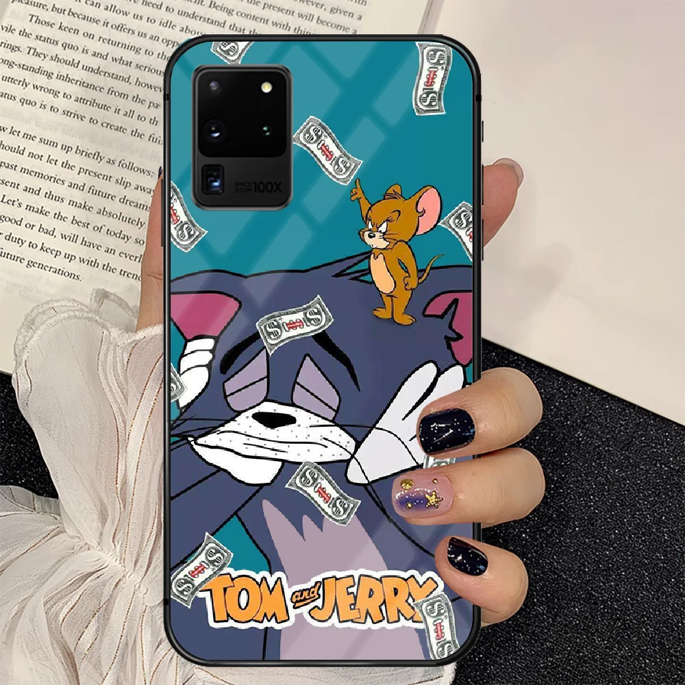 

Jerry Tom Good Friend Phone Tempered Glass Case Cover For Samsung Galaxy S Note 5 6 9 10 10E 20 21 FE Plus Uitra 3D Black Etui