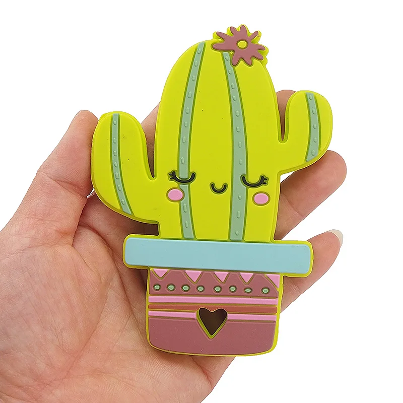Chenkai 5PCS Silicone Avocado  Lion Shape Baby Teether For DIY Infant Soothing Nursing Chewing Chain Pendant Necklace Toy