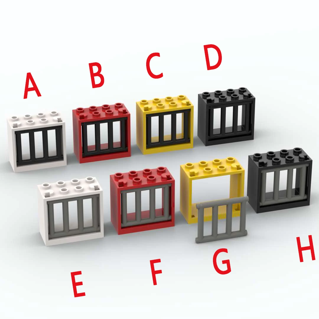 

10pcs Building Block Windows moc Bricks Toy 60598 2x4x3 window frame with 62113 Grid Educational Creative Children Gift