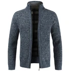 Мужской теплый свитер, повседневный облегающий кардиган, трикотажная верхняя одежда для осени и зимы