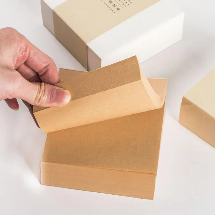 

1PC Simple Cowhide/White Square Block Note Convenient Memo Pad Paper Strip Seal Design(ss-666)
