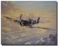 spitfire painting military airplane aviation wall decor art print poster 8x12