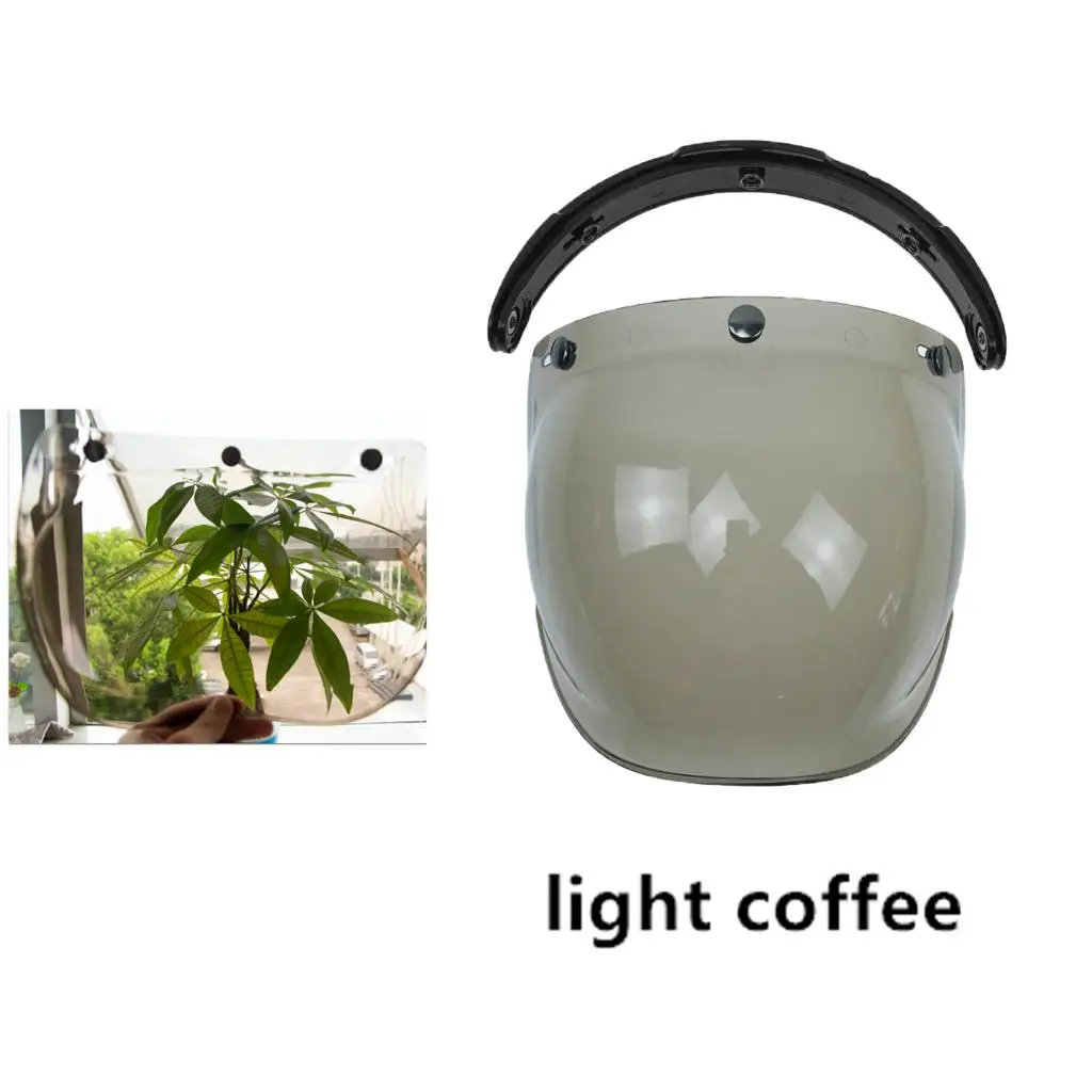 

Bubble Wind Shield Visor 3-Snap Motorcycle Helmet Windshield UV400 Protection