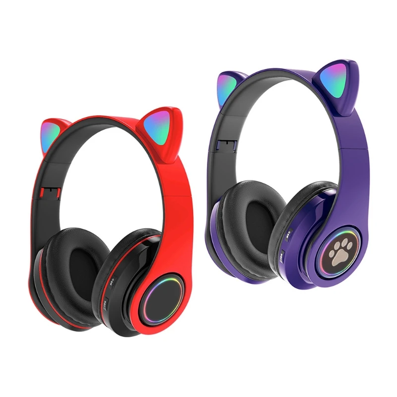Головные телефоны совместимые с 5 0 беспроводная гарнитура кошачьими ушками