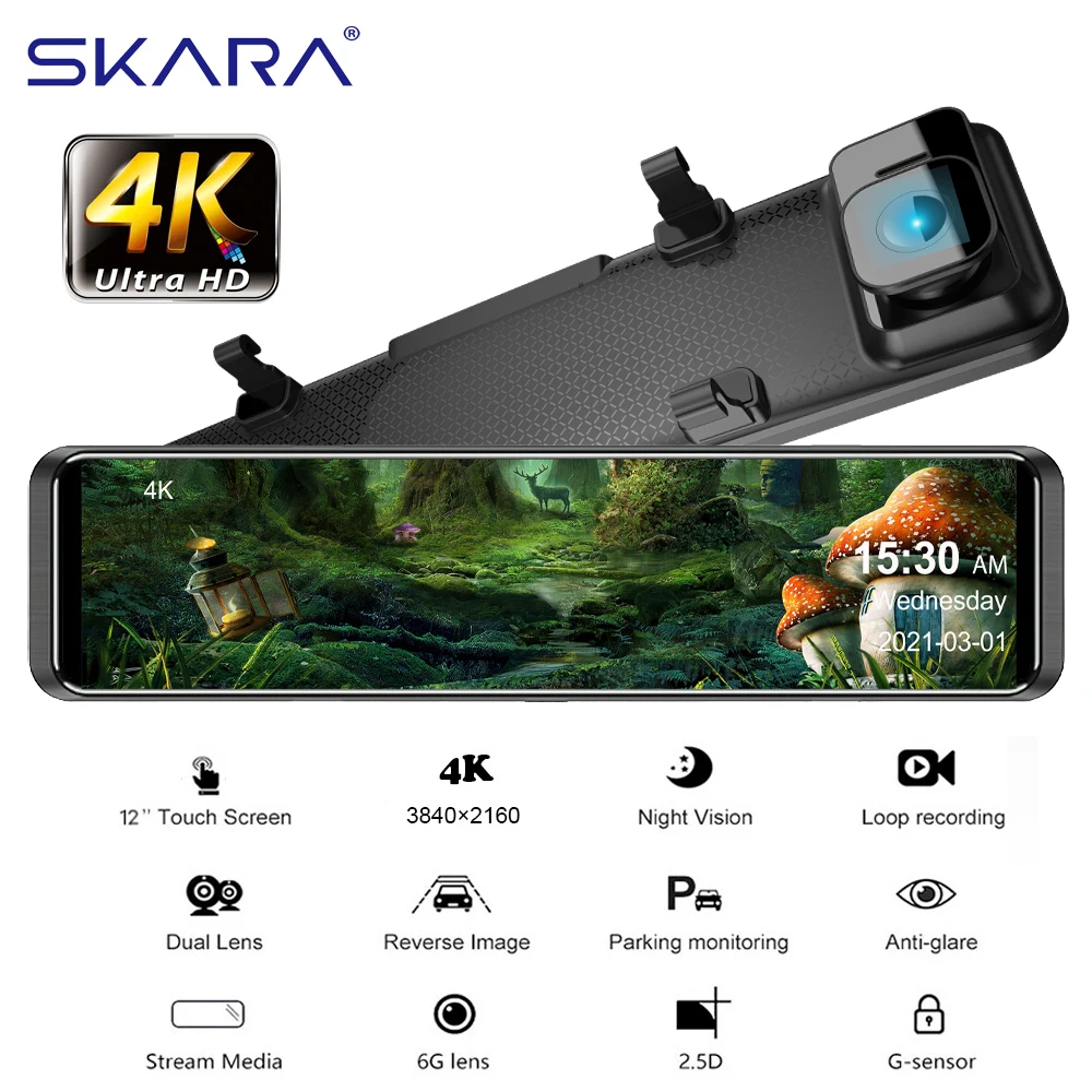 

Dash Cam 4K зеркало Видеорегистраторы для автомобилей вождения Регистраторы сенсорный Экран GPS, быстрая камера заднего вида Камера голос Управл...