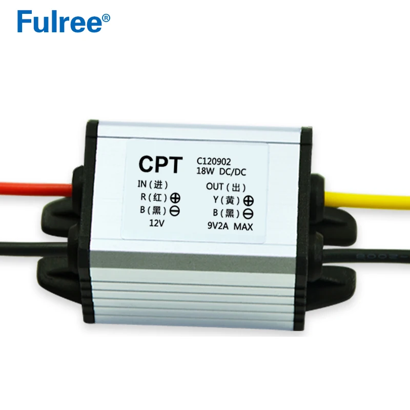12V to 9V 2A AL 12 В до 9 В DC понижающий преобразователь 12 вольт понижающий стабилизатор напряжения модуль электропитания автомобиля водонепроницаемый - Цвет: 12V to 9V 2A AL