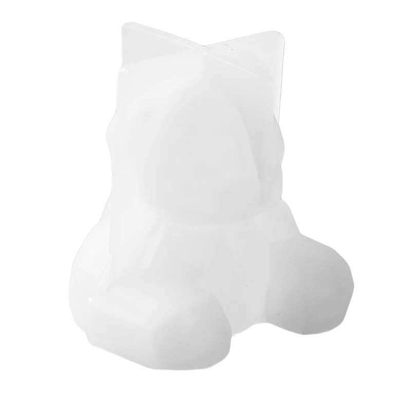 

3D Bear Silicone Mold DIY Geometry Stereo Bear Mold Mirror Silicone Mold Decoration Ornament Mold Crystal Epoxy Mold