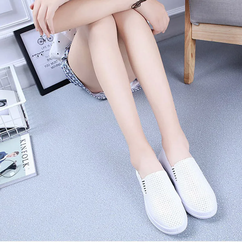 Кроссовки без шнуровки для женщин Вулканизированная подошва легкие дышащие