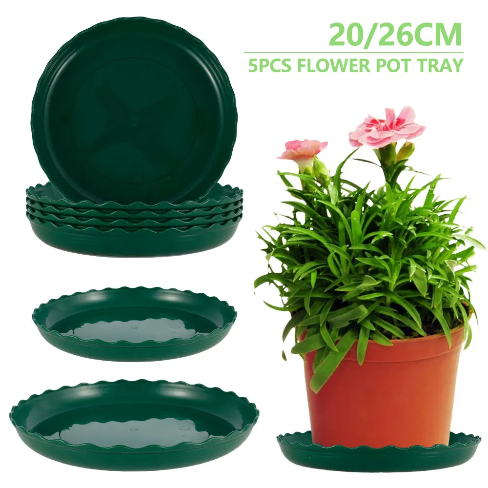 

5pcs Red Plastic Garden Flower Plant Pot Saucer Round Base Planter Waterproof Tray #120 #140 #180 # 200