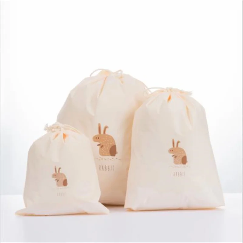 rabbit 3 шт. ПВХ водонепроницаемая сумка на шнуровке сова кролик Дельфин косметичка дорожная Туалетная сумочка для косметики сумка для хранения одежды - Цвет: rabbit