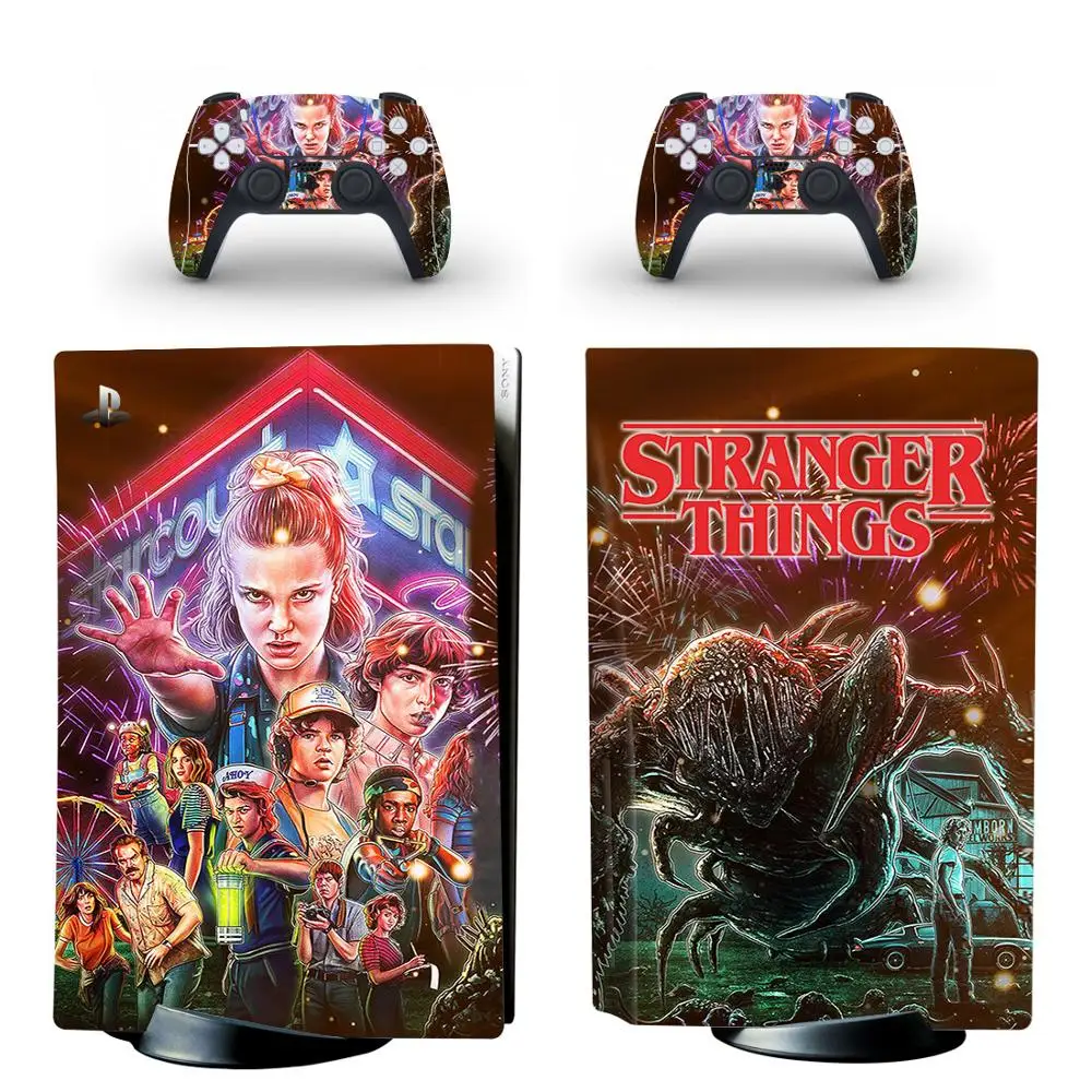 

Stranger Things PS5 Standard Disc Edition Skin Sticker Decal Cover for PlayStation 5 Console & Controller PS5 Skin Sticker Vinyl